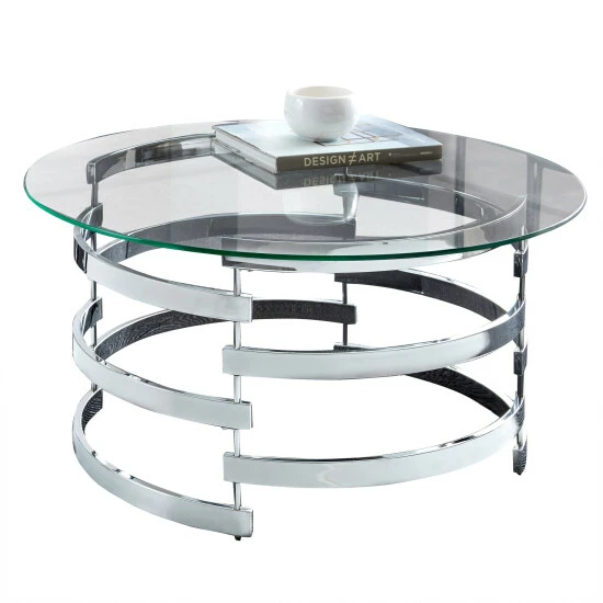 Hot Sale 🤩 Silver Orchid Bardeen Round Coffee Table 🤩 - Image 2