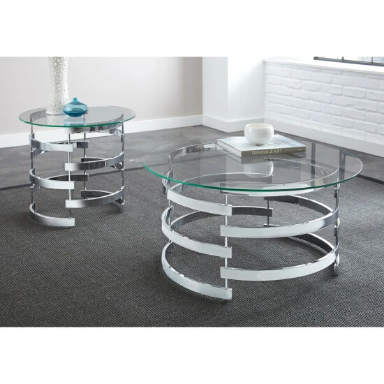 Hot Sale 🤩 Silver Orchid Bardeen Round Coffee Table 🤩 - Image 3