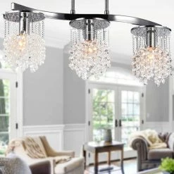 Hot Sale ❤️ Silver Orchid Hessling Chrome 22-inch 3-light Crystal Chandelier ✨