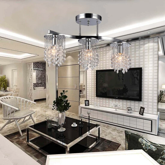 Hot Sale ❤️ Silver Orchid Hessling Chrome 22-inch 3-light Crystal Chandelier ✨ - Image 2