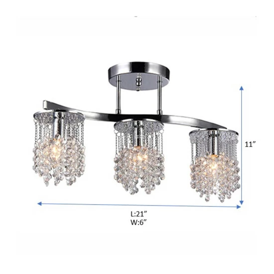 Hot Sale ❤️ Silver Orchid Hessling Chrome 22-inch 3-light Crystal Chandelier ✨ - Image 5