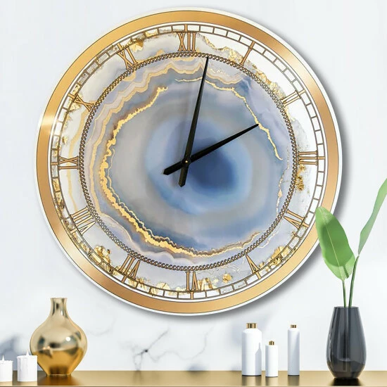 Best Pirce 🤩 Silver Orchid Arbuckle 'Golden Water Agate' Oversized Fashion Wall Clock 🤩 3 Best Pirce 🤩 Silver Orchid Arbuckle 'Golden Water Agate' Oversized Fashion Wall Clock 🤩