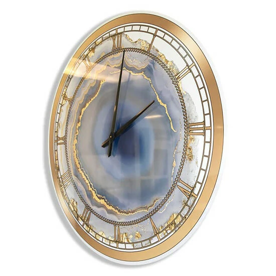 Best Pirce 🤩 Silver Orchid Arbuckle 'Golden Water Agate' Oversized Fashion Wall Clock 🤩 5 Best Pirce 🤩 Silver Orchid Arbuckle 'Golden Water Agate' Oversized Fashion Wall Clock 🤩 - Image 3