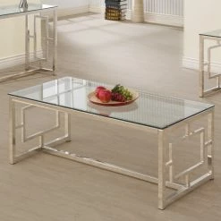 Hot Sale 🧨 Silver Orchid Parker Satin Nickel Coffee Table 🔥