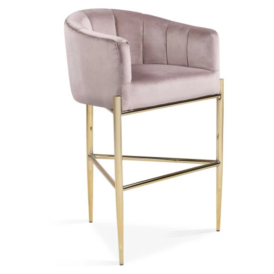 Promo ๐ Silver Orchid Beavers Velvet Upholstered Shelter Arm Bar Stool ๐ - Image 8