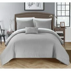 Best Pirce 🎁 Silver Orchid Monroe 4-piece Grey Duvet Cover Set 😉