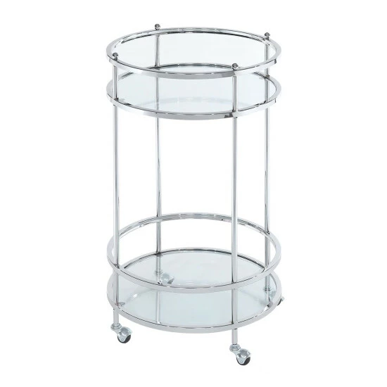 Coupon ✨ Silver Orchid Agnew 2 Tier Round Glass Bar Cart ⭐ - Image 2