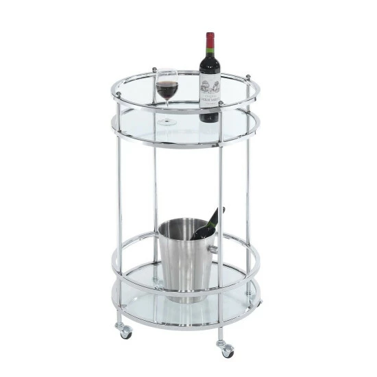 Coupon ✨ Silver Orchid Agnew 2 Tier Round Glass Bar Cart ⭐ - Image 3