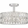 Best reviews of 😍 Silver Orchid Hughes Clear Crystal 3-light Semi-flush Mount Polished Nickel 😀
