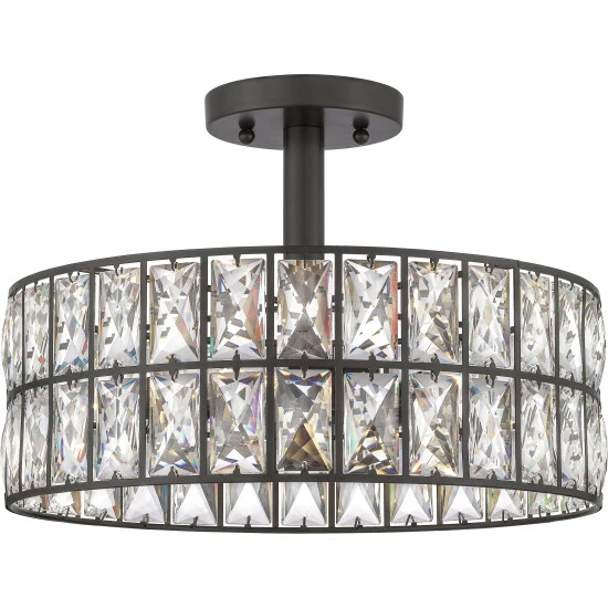 Best reviews of đ Silver Orchid Hughes Clear Crystal 3-light Semi-flush Mount Polished Nickel đ - Image 8