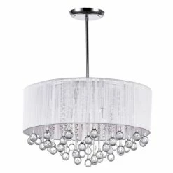 New 🎁 Silver Orchid Ilyinsky 9-light Drum Shade Chandelier With Chrome Finish 👏