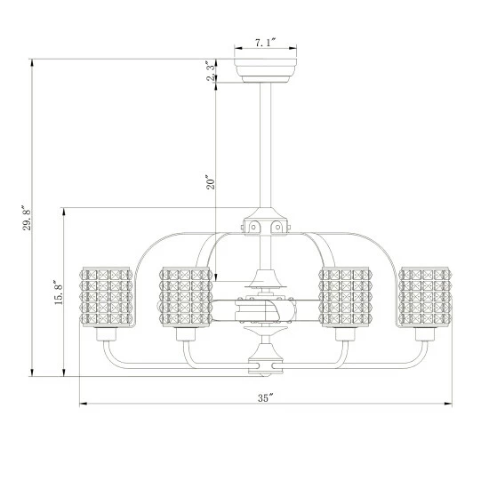 Cheapest đ Silver Orchid Haver Matte Black 35-inch 3-Blade Candelier đ - Image 4
