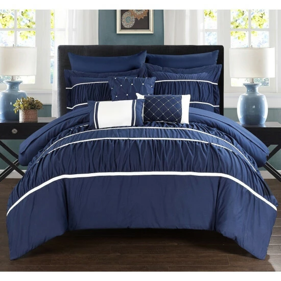 Top 10 đ Silver Orchid Monroe Navy 10-piece Bed In A Bag With Sheet Set đ