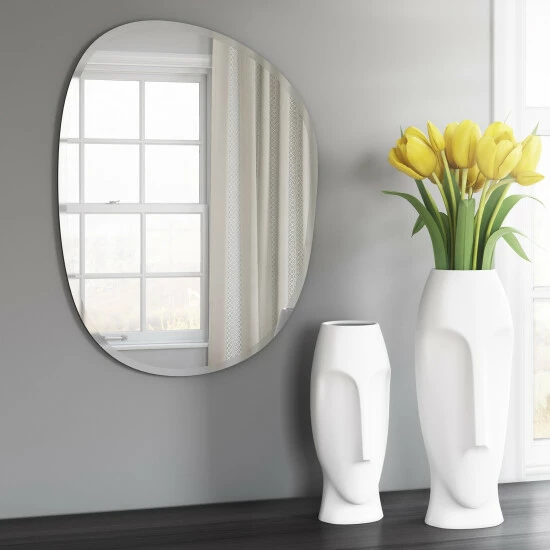 Hot Sale ⨠Silver Orchid Asymmetrical Frameless Beveled Large Decorative Accent Glam Mirror - 18 X 24 đ 4 Hot Sale ⨠Silver Orchid Asymmetrical Frameless Beveled Large Decorative Accent Glam Mirror - 18 X 24 đ - Image 2