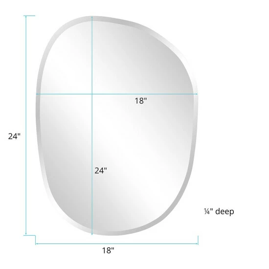Hot Sale ⨠Silver Orchid Asymmetrical Frameless Beveled Large Decorative Accent Glam Mirror - 18 X 24 đ 6 Hot Sale ⨠Silver Orchid Asymmetrical Frameless Beveled Large Decorative Accent Glam Mirror - 18 X 24 đ - Image 4