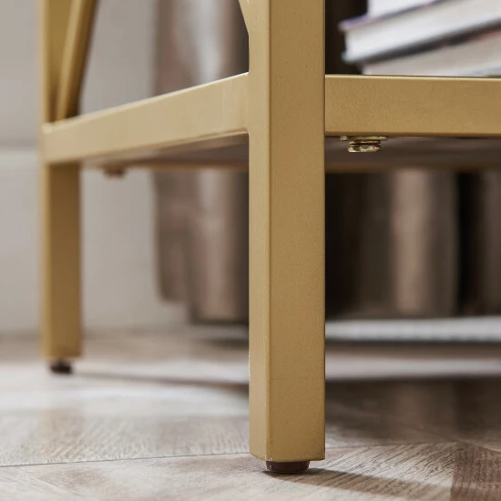 Flash Sale 𼰠Silver Orchid Beyers Goldtone Metal/ Wood 1-drawer Night Stand Brown đ - Image 7