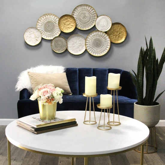 Cheap ⨠Silver Orchid Menichelli Gold Metal Candlestick (Set Of 3) đ - Image 5