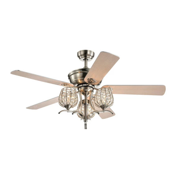 Best reviews of đŻ Silver Orchid Dietrich Satin Nickel 52-Inch 5-Blade Lighted Ceiling Fan đ - Image 3