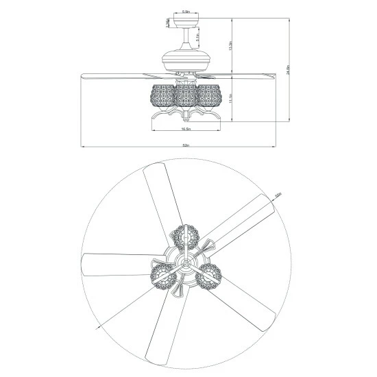 Best reviews of đŻ Silver Orchid Dietrich Satin Nickel 52-Inch 5-Blade Lighted Ceiling Fan đ - Image 5