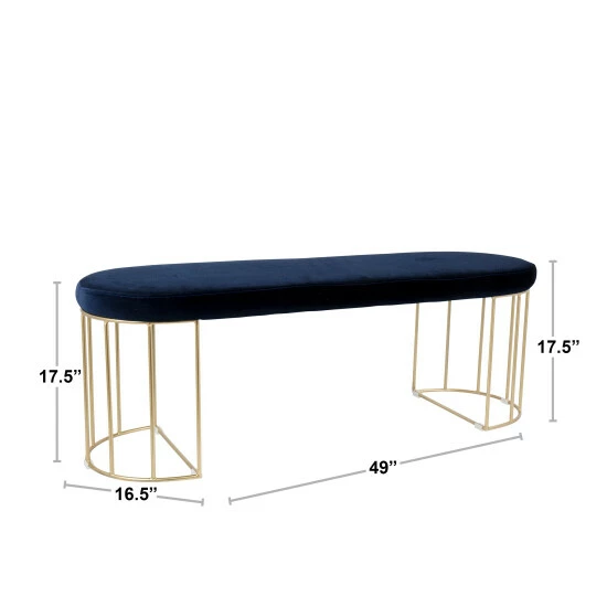 Wholesale đ Silver Orchid Wray Glam Dining / Entryway Bench Green Velvet â¤ď¸ - Image 6