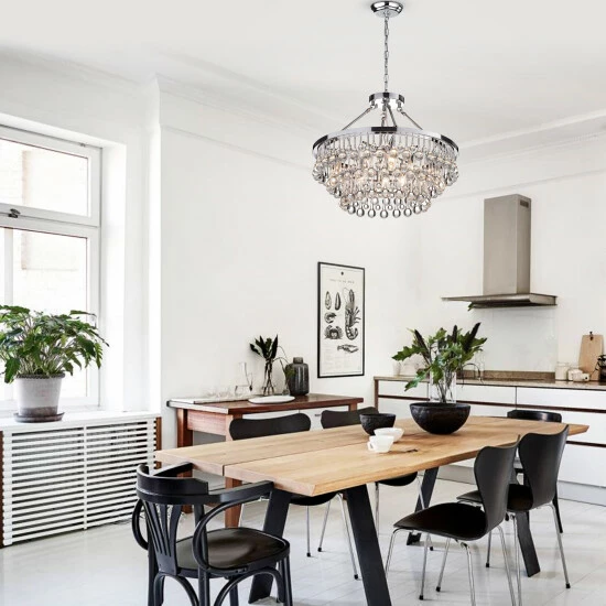 Budget đ Silver Orchid Niese Glass Crystal 9-Light Chandelier đ - Image 6