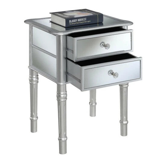 Hot Sale đ Silver Orchid Talmadge End Table Antique Silver/mirror 𤊠6 Hot Sale đ Silver Orchid Talmadge End Table Antique Silver/mirror 𤊠- Image 4
