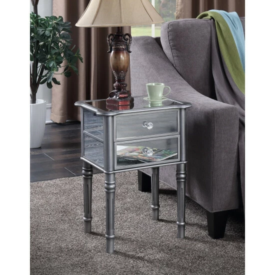 Hot Sale đ Silver Orchid Talmadge End Table Antique Silver/mirror 𤊠7 Hot Sale đ Silver Orchid Talmadge End Table Antique Silver/mirror 𤊠- Image 5