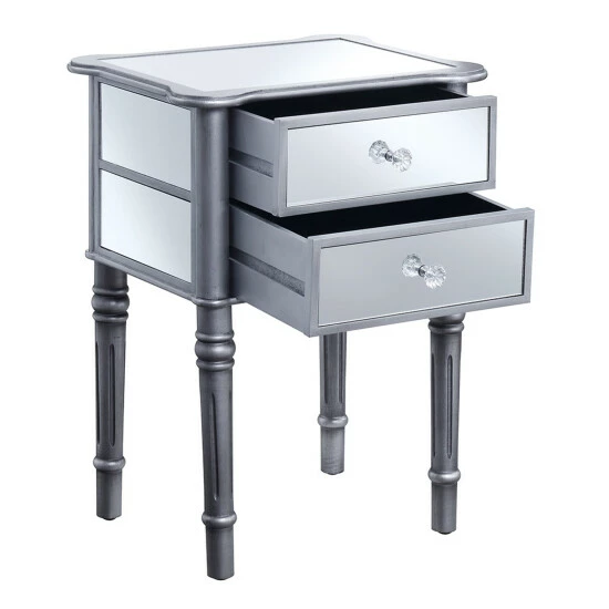 Hot Sale đ Silver Orchid Talmadge End Table Antique Silver/mirror 𤊠8 Hot Sale đ Silver Orchid Talmadge End Table Antique Silver/mirror 𤊠- Image 6