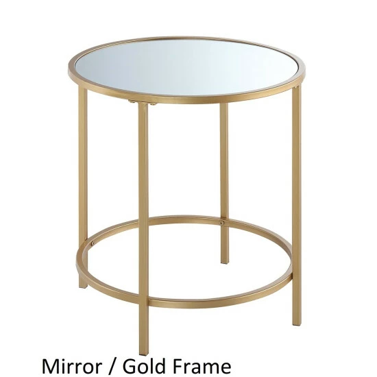 Best Pirce đ Silver Orchid Alvarado Gold Coast Deluxe Faux Marble Round End Table White Faux Marble/gold Frame đ - Image 6