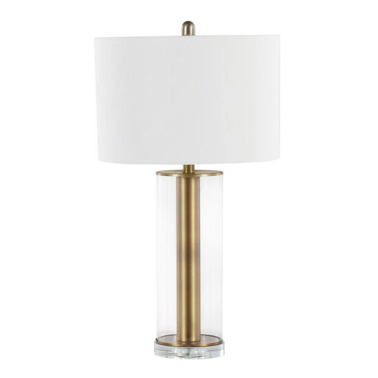 Deals ❤️ Silver Orchid Nissen Contemporary Table Lamp Grey Linen & Brushed Nickel 💯 - Image 3