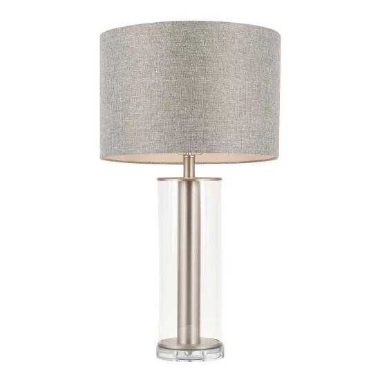 Deals ❤️ Silver Orchid Nissen Contemporary Table Lamp Grey Linen & Brushed Nickel 💯 - Image 7