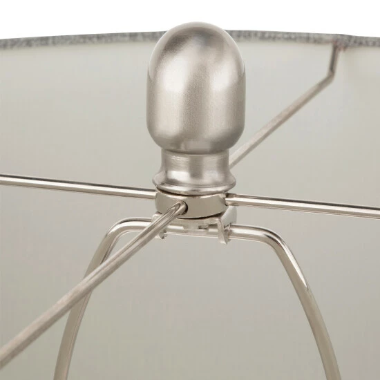 Deals ❤️ Silver Orchid Nissen Contemporary Table Lamp Grey Linen & Brushed Nickel 💯 - Image 8