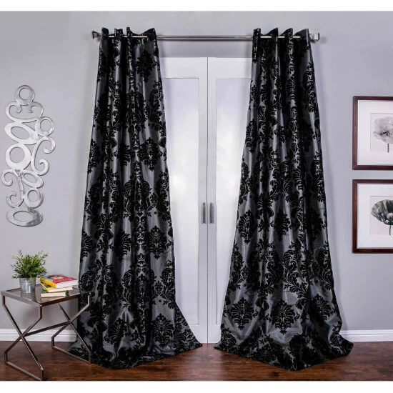 Buy đ Silver Orchid Lucille Venetian Faux Silk Grommet Top Curtain Panel đ 4 Buy đ Silver Orchid Lucille Venetian Faux Silk Grommet Top Curtain Panel đ - Image 2
