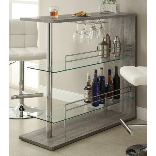 Cheap đ Silver Orchid Rehni Modern Grey Bar Table â