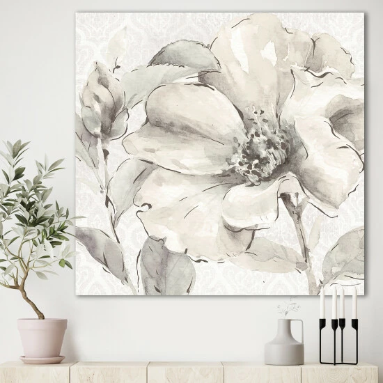 Best deal â Silver Orchid 'Indigold Grey Peonies IV' Farmhouse Canvas Art đĽ
