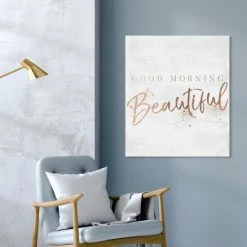 Coupon 💯 Silver Orchid 'Good Morning Beautiful Rose Gold' Wall Art Canvas Print 👏