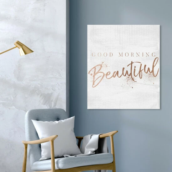 Coupon ๐ฏ Silver Orchid 'Good Morning Beautiful Rose Gold' Wall Art Canvas Print ๐