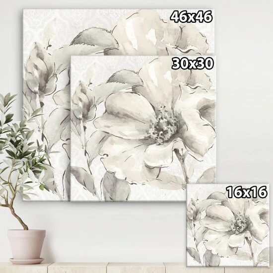 Best deal â Silver Orchid 'Indigold Grey Peonies IV' Farmhouse Canvas Art đĽ - Image 3