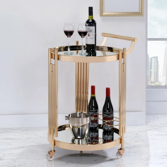 Discount đ Silver Orchid Carton Metal Mobile Bar Cart đ