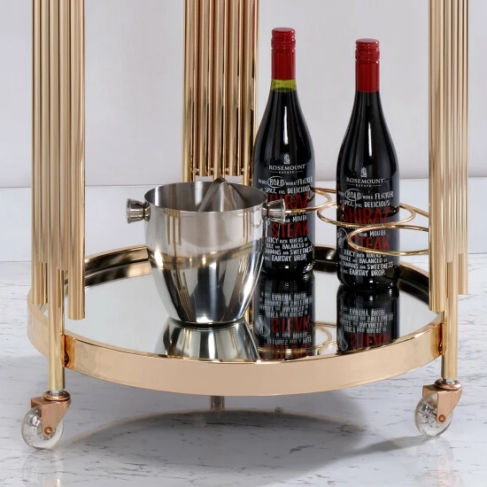Discount đ Silver Orchid Carton Metal Mobile Bar Cart đ - Image 2