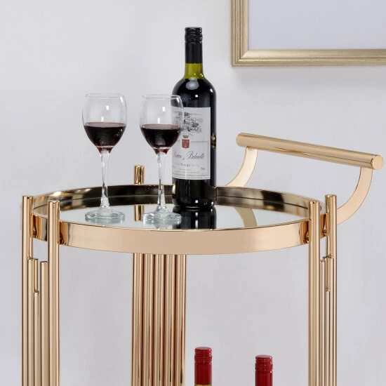 Discount đ Silver Orchid Carton Metal Mobile Bar Cart đ - Image 3