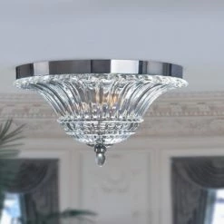 Cheapest ⭐ Silver Orchid Bergman Glam 2-light Clear Glass Chrome Ceiling Light ✨