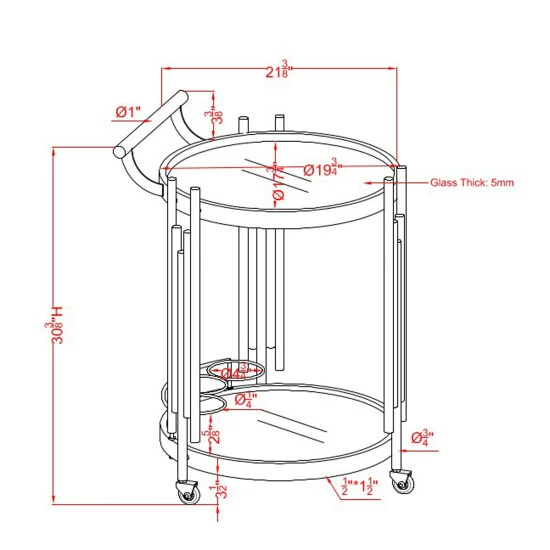 Discount đ Silver Orchid Carton Metal Mobile Bar Cart đ - Image 4