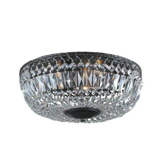 Promo đ Silver Orchid 14-inch Antique Black Crystal Flush Mount Chandelier đ