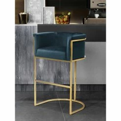Promo đ Silver Orchid Rowland Velvet Upholstered Bar/Counter Stool Teal đ