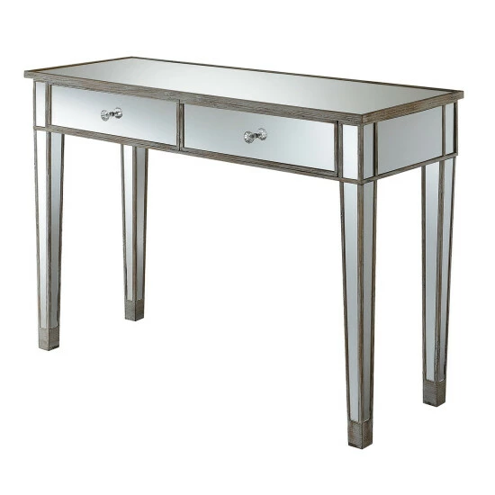 Flash Sale ๐ Silver Orchid Talmadge Mirrored 2 Drawer Desk/Console Table Weathered Gray ๐ - Image 6