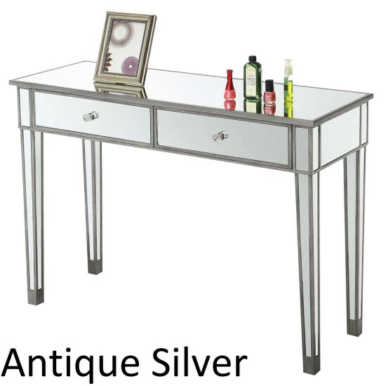 Flash Sale ๐ Silver Orchid Talmadge Mirrored 2 Drawer Desk/Console Table Weathered Gray ๐ - Image 8