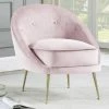 Deals ⭐ Silver Orchid Carruthers Modern Velvet Accent Chair 627 (pink) 😍