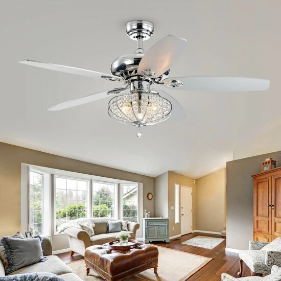 Best Sale đ Silver Orchid McAvoy Chrome 5 Blade Ceiling Fan đ 4 Best Sale đ Silver Orchid McAvoy Chrome 5 Blade Ceiling Fan đ - Image 2
