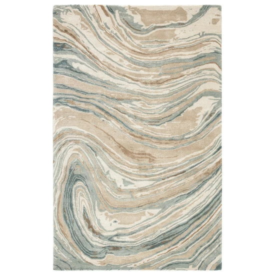 Top 10 đĽ Silver Orchid Leopoldi Handmade Abstract Area Rug Brown/red đ - Image 8